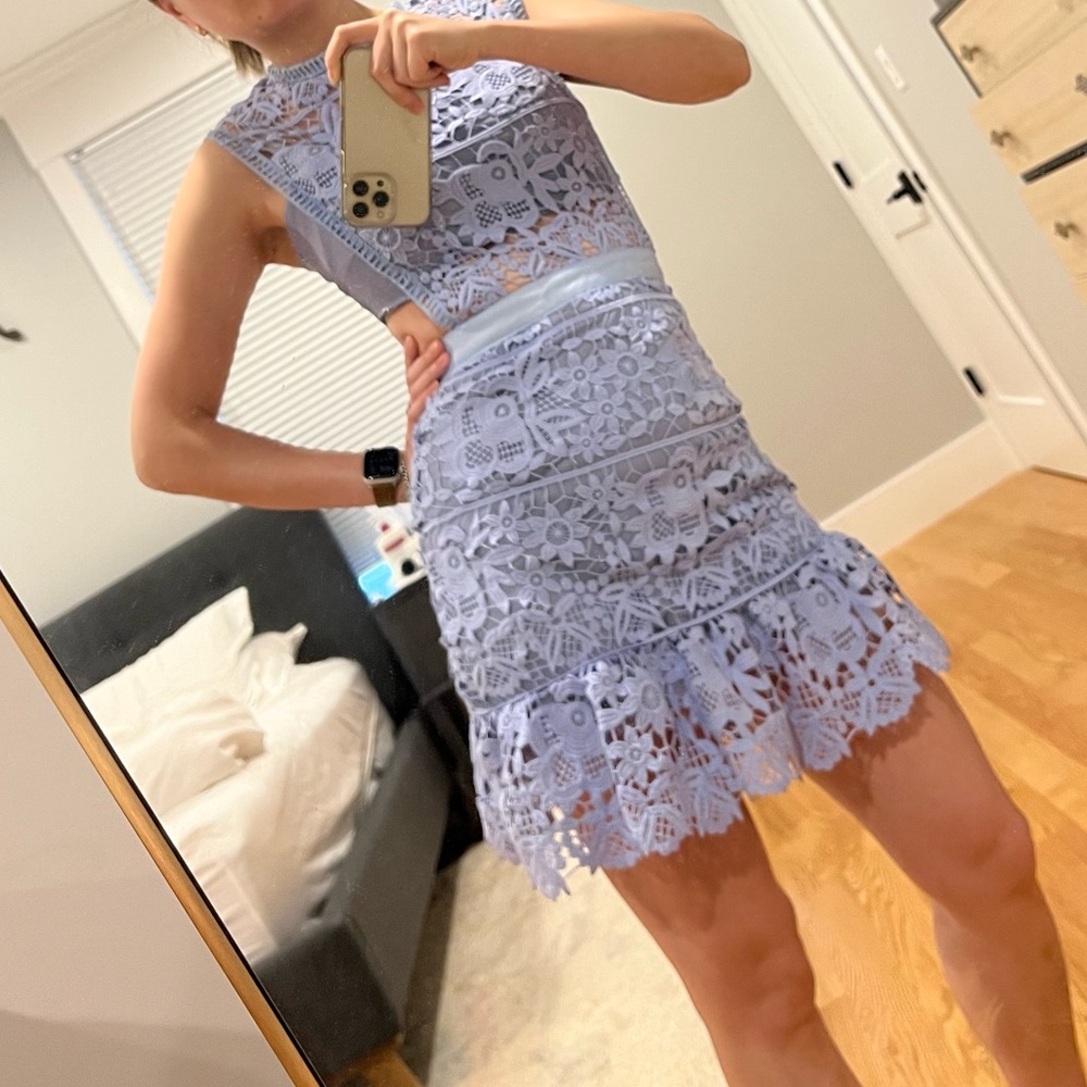Sandro style blue event dress cocktail dress summer